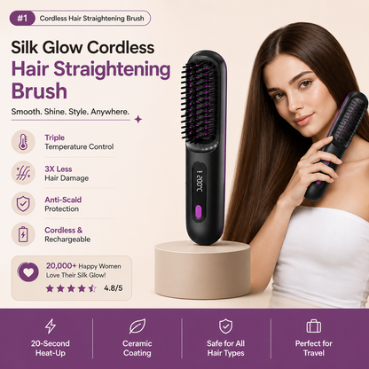 Silk Glow Cordless Hair Straightening Brush