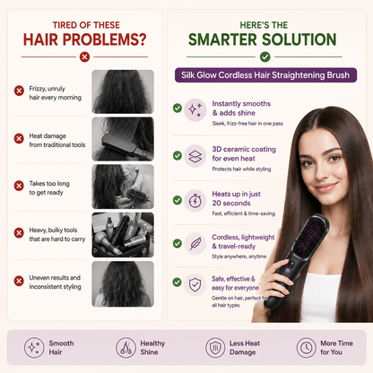 Silk Glow Cordless Hair Straightening Brush